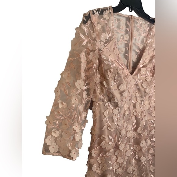 NWT Eliza J Blush Pink 3D Embroidered Applique Flowers Dress Size 6 - Picture 7 of 11